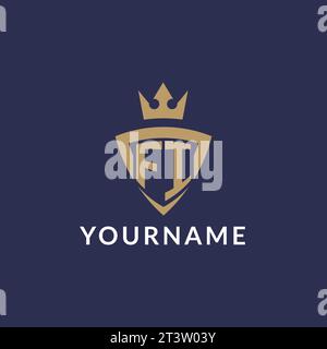 FI logo with shield and crown, monogram initial logo style vector file Stock Vector
