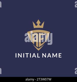 AE logo with shield and crown, monogram initial logo style vector file Stock Vector