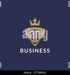 OD logo with shield and crown, monogram initial logo style vector file Stock Vector