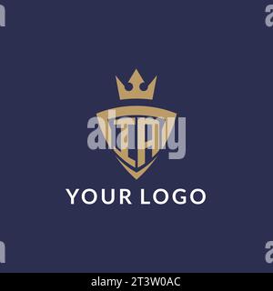 IA logo with shield and crown, monogram initial logo style vector file Stock Vector
