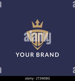 OO logo with shield and crown, monogram initial logo style vector file Stock Vector