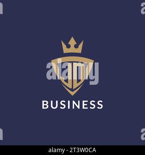 JD logo with shield and crown, monogram initial logo style vector file Stock Vector