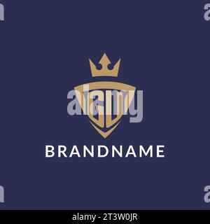 GU logo with shield and crown, monogram initial logo style vector file Stock Vector