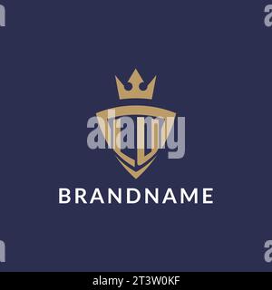 LU logo with shield and crown, monogram initial logo style vector file Stock Vector