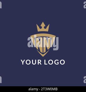NN logo with shield and crown, monogram initial logo style vector file Stock Vector