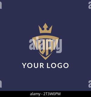 VA logo with shield and crown, monogram initial logo style vector file Stock Vector