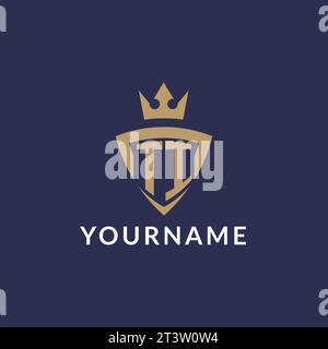 TI logo with shield and crown, monogram initial logo style vector file Stock Vector