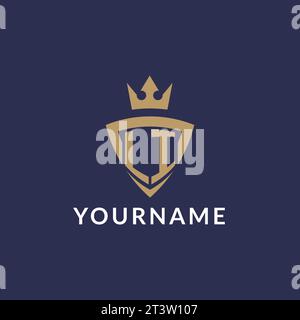 LI logo with shield and crown, monogram initial logo style vector file Stock Vector