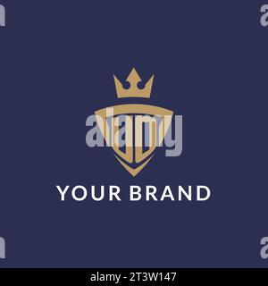 UO logo with shield and crown, monogram initial logo style vector file Stock Vector