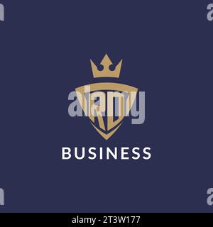 RD logo with shield and crown, monogram initial logo style vector file Stock Vector