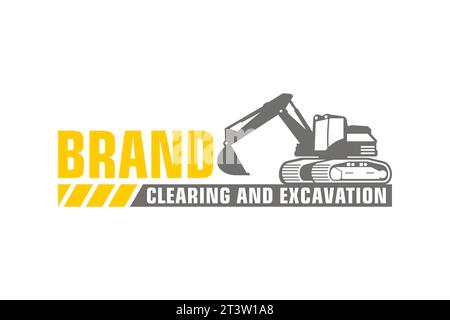 Excavator logo template vector. Heavy equipment logo vector for construction company Stock Vector