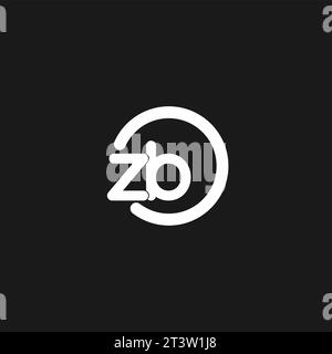 Initials ZB logo monogram with simple circles lines vector graphic Stock Vector