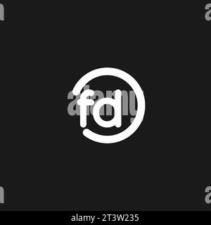 FD initial logo with rounded circle vector graphic Stock Vector Image ...