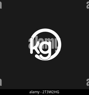 Initials KG logo monogram with simple circles lines vector graphic Stock Vector