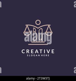 BQ initials combined with the scales of justice icon, design inspiration for law firms in a modern and luxurious style, vector graphic Stock Vector