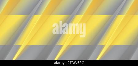 Contrast smooth gray and yellow stripes vector background Stock Vector