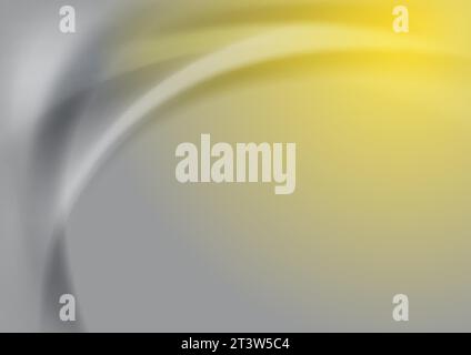 Contrast smooth gray and yellow waves abstract vector background Stock Vector