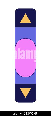 Vertical scroll bar 2D linear cartoon object Stock Vector