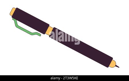 Fountain pen ink 2D linear cartoon object Stock Vector