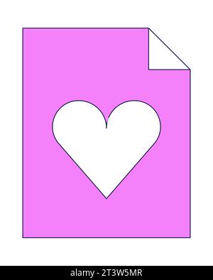 Heart file desktop shortcut 2D linear cartoon object Stock Vector