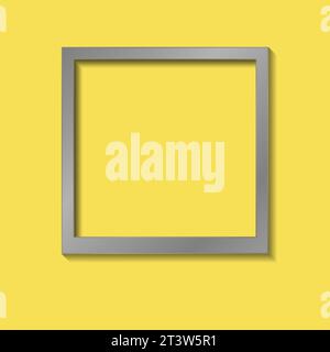 Contrast pastel gray and yellow instant photo frame background Stock Vector