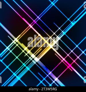 Colorful laser neon lines technology abstract background. Vector design Stock Vector