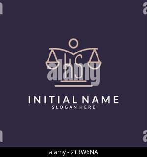 KS initials combined with the scales of justice icon, design inspiration for law firms in a modern and luxurious style, vector graphic Stock Vector