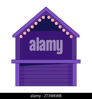 Empty street kiosk 2D linear cartoon object Stock Vector