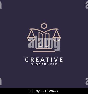 DD initials combined with the scales of justice icon, design inspiration for law firms in a modern and luxurious style, vector graphic Stock Vector