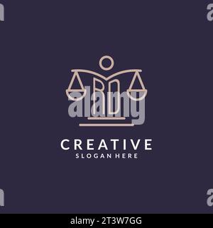 RD initials combined with the scales of justice icon, design inspiration for law firms in a modern and luxurious style, vector graphic Stock Vector