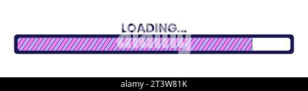 80s retro stripes loading bar 2D linear cartoon object Stock Vector