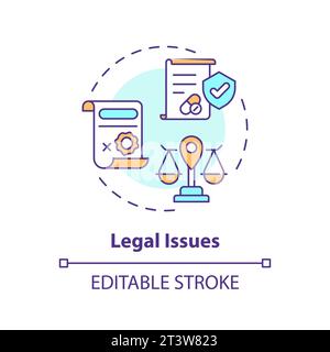 2D thin linear icon legal issues concept Stock Vector