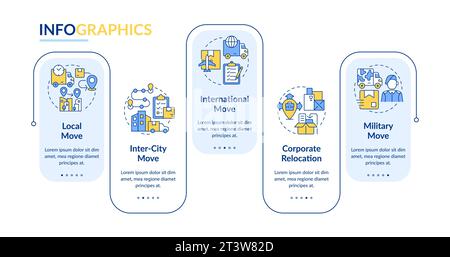Multicolor moving service layout with linear icon concept Stock Vector