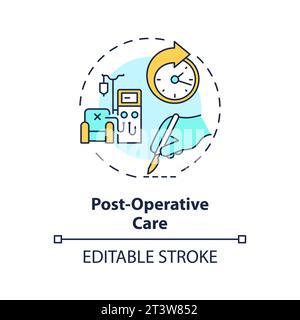 2D thin linear icon post operative care concept Stock Vector