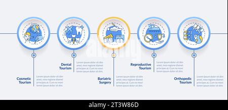 Multicolor medical tourism layout with line icons Stock Vector