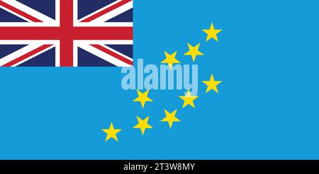National flag of Tuvalu that can be used for celebrating Tuvalu national days. Vector illustration Stock Vector