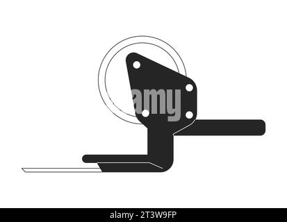 Packing tape gun black and white 2D line cartoon object Stock Vector