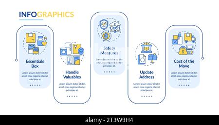 2D moving service layout with simple line icons concept Stock Vector