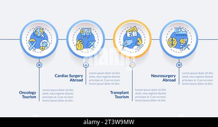 Medical tourism layout with linear icon concept Stock Vector