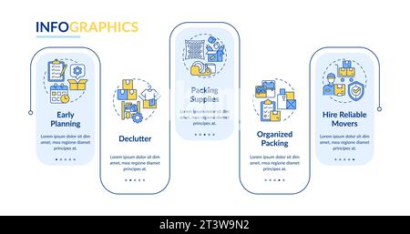 Colorful moving service layout with simple line icons Stock Vector