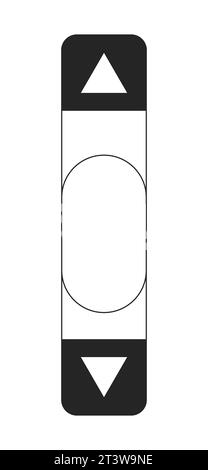 Vertical scroll bar black and white 2D line cartoon object Stock Vector