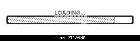80s retro stripes loading bar black and white 2D line cartoon object Stock Vector