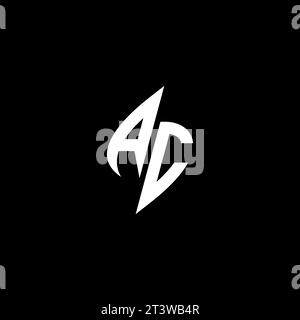 AC monogram esport logo design with cool shape concept in vector Stock Vector