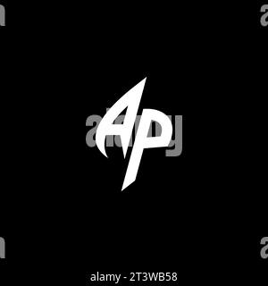 AP monogram esport logo design with cool shape concept in vector Stock Vector