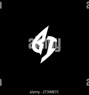 BI monogram esport logo design with cool shape concept in vector Stock Vector
