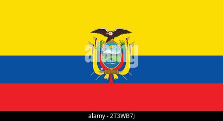 National flag of Ecuador that can be used for celebrating Ecuador national days. Vector illustration Stock Vector