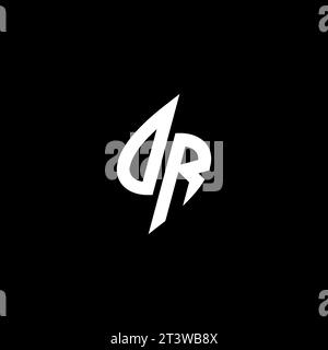 DR monogram esport logo design with cool shape concept in vector Stock Vector