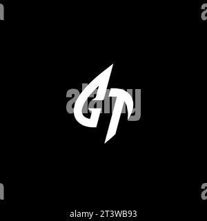 CT monogram esport logo design with cool shape concept in vector Stock Vector