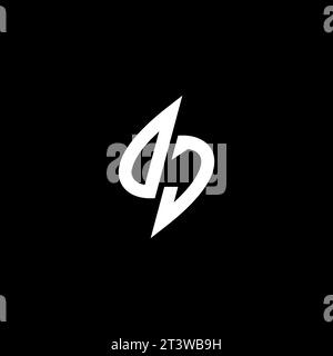 DJ monogram esport logo design with cool shape concept in vector Stock Vector