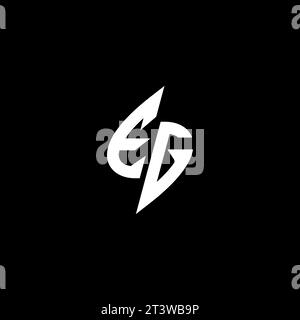 EG monogram esport logo design with cool shape concept in vector Stock Vector